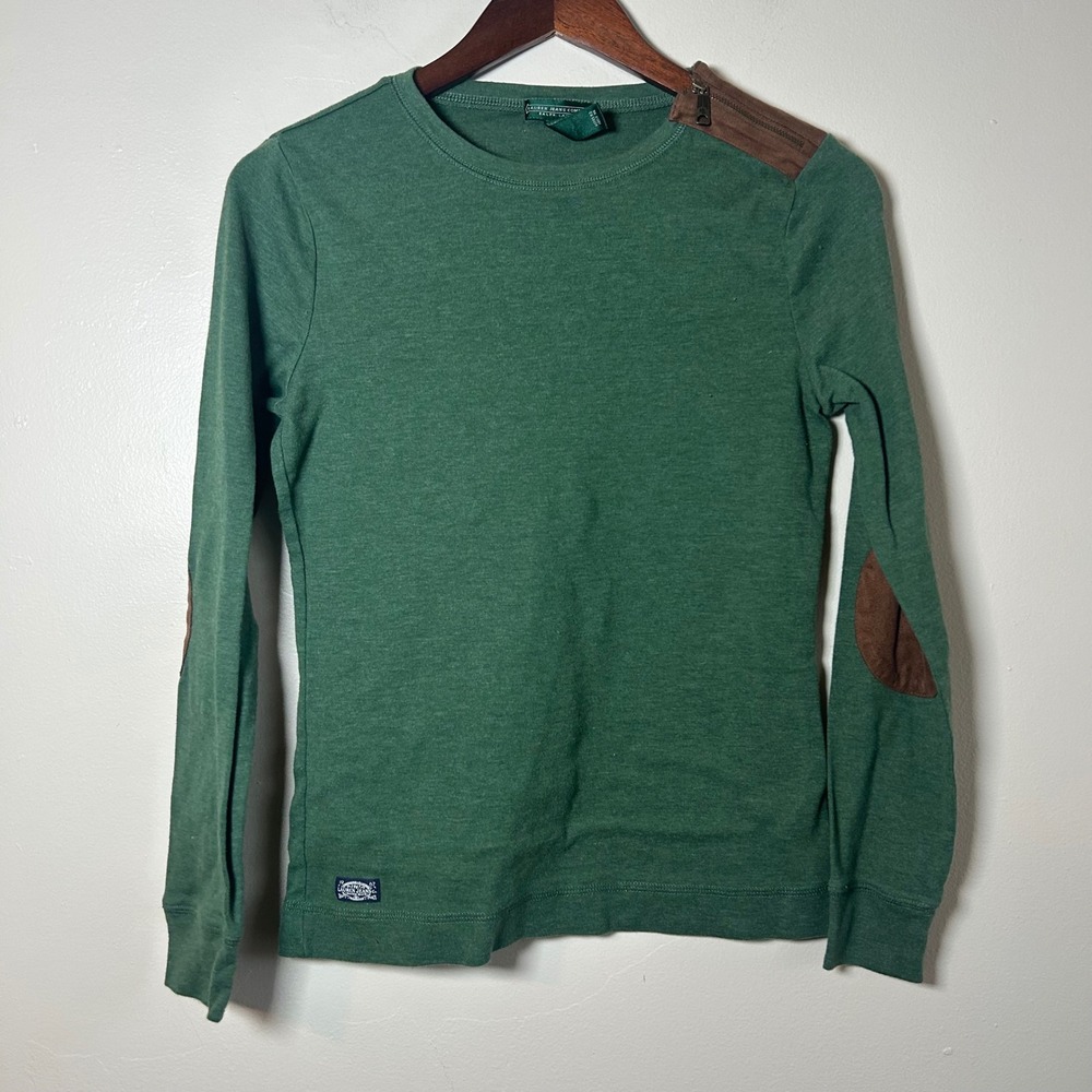 Vintage Ralph Lauren Jeans Co Green Long Sleeve Crew Neck Sweatshirt Women‎ Sz M